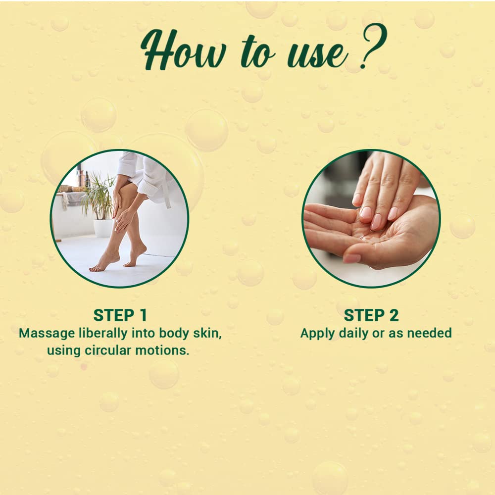 Instructions on how to use a product with two steps shown on a yellow background.