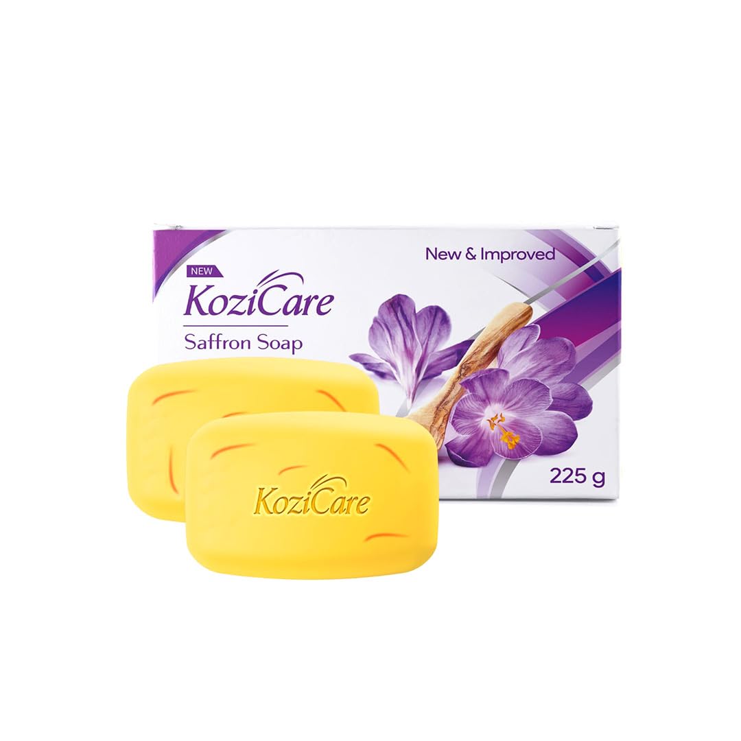 KOZICARE Saffron Soap|Skin Brightening&Dark Spot Remover|Real Saffron,Olive Oil,And Kojic Acid Formula|For Face&Body|Smooth,Acne,Scars,Uneven Skin Tone -75Gm(Pack Of 3)