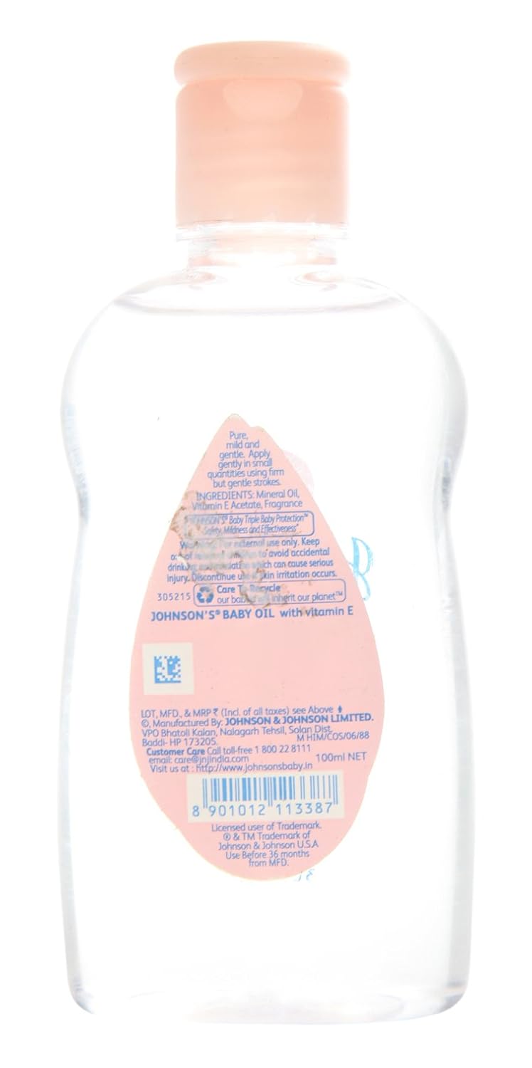 Johnson's Baby Oil - Vitamin E, 100ml Bottle