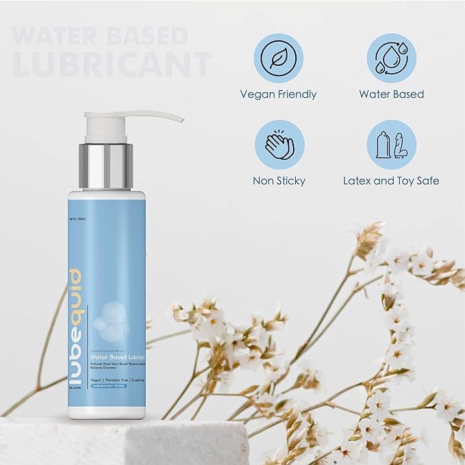 Lubequid natural Water-Based Personal Lubricant, 100 ML Bottle- 2 in 1 Lubricant & massage Gel for Men and Women ~ Water Based Lube ~ Skin Friendly, Silicone and Paraben Free