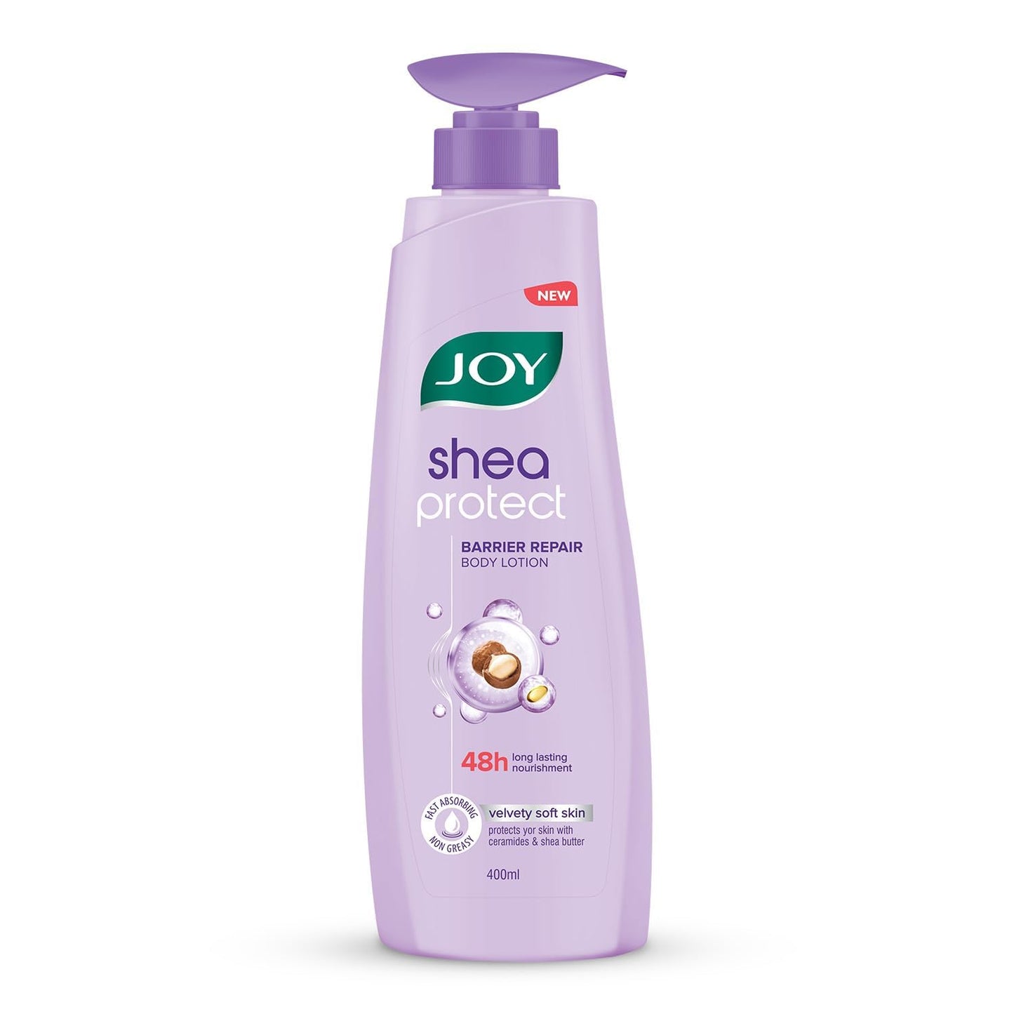 Joy Shea Protect Winter Body Lotion 400ml | For Skin Barrier Repair | 48 Hour Nourishment WIth Ceramide & Shea Butter | Fast Absorbing & Non Greasy Lotion | Velvety Soft Skin | For Normal to Dry Skin
