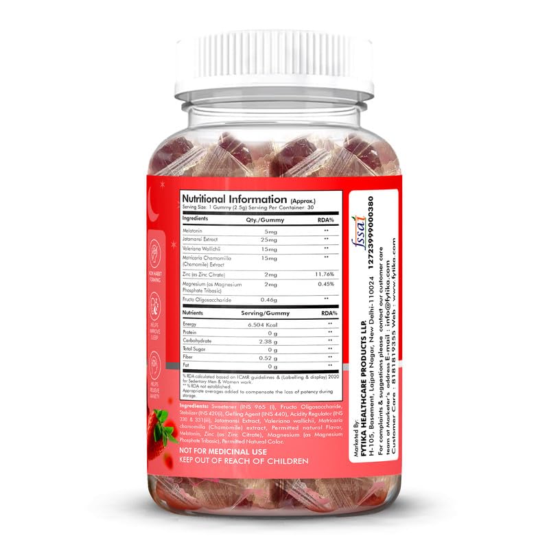 Supplement bottle with a red label showing nutritional information on a white background