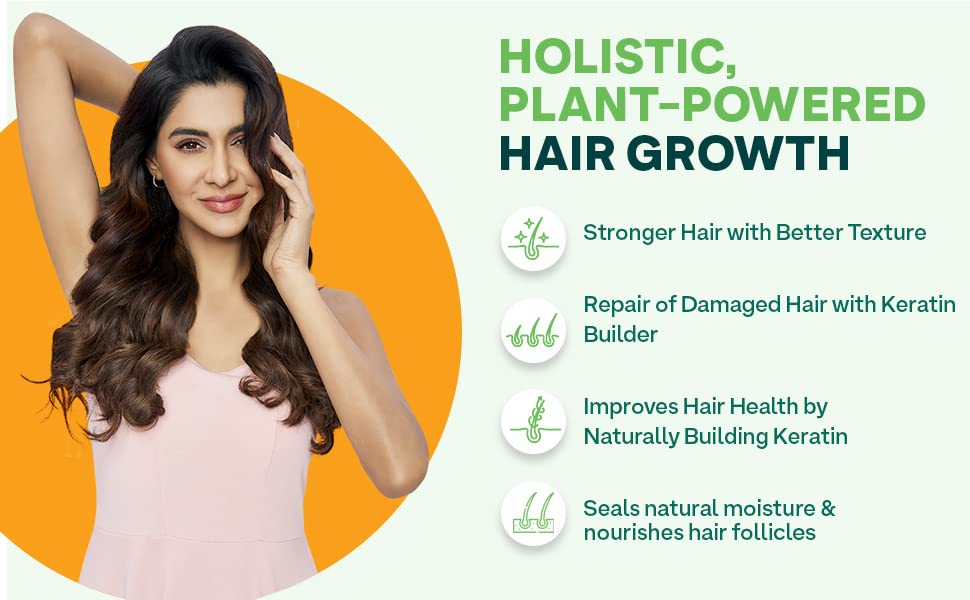 OZiva Plant Based Biotin Xtra | Biotin for hair growth & Regeneration | Biotin 7000 mcg+ with Keratin Builder, Sesbania Agati & Aloe Vera (60 Capsules)