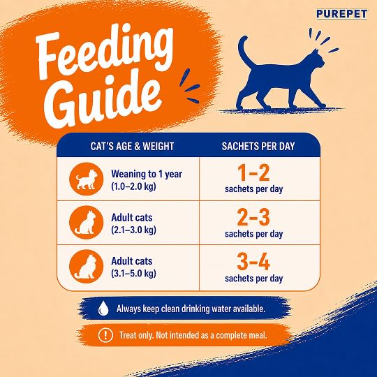Purepet Creamy Lickable Cat Treats 360g (15g x 24) | Real Chicken | High Protein | Taurine for Heart & Vision | Supports Hydration | Ideal for Training | for Kittens & Adult Cats
