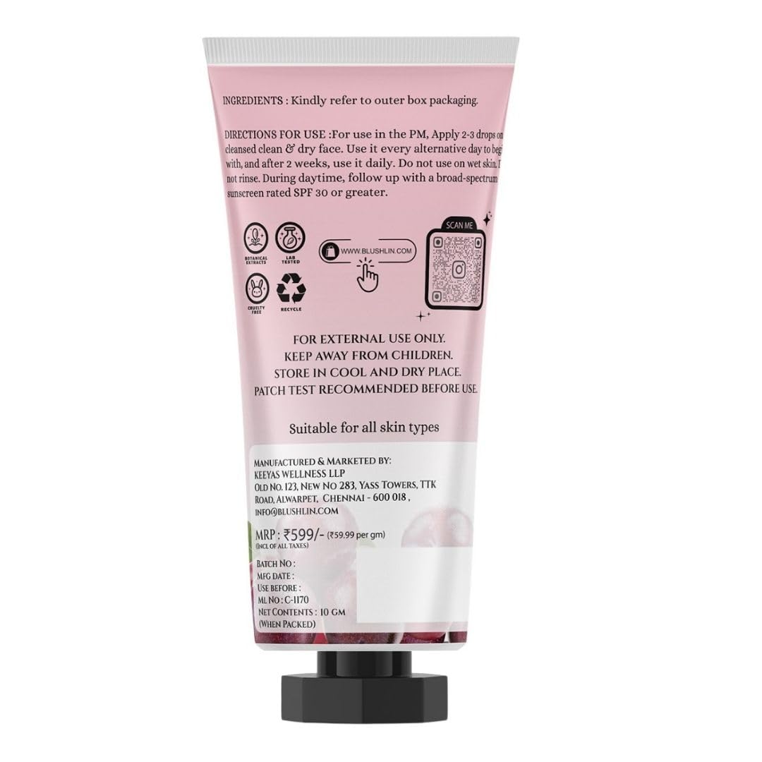 BLUSHLIN 10% Tranexamic Acid Cream with 2% Kojic Acid + 5% Vitamin C + 1% Arbutin | Pigmentation Removal Face Cream | Helps Even Skin Tone, Reduce Dark Spots, Blemishes and Scars - 10gm