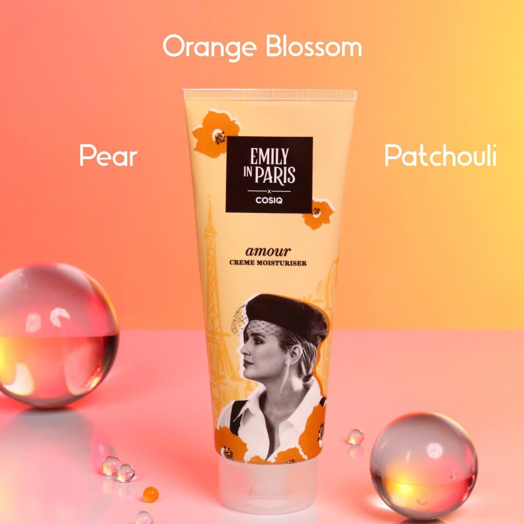 Cos-IQ Emily In Paris Amour Soft Light Moisturizer Creme, 200 ml | for Face, Hand & Body, Non-Greasy Cream with Vitamin E | Intense Moisturizing for All Skin Types