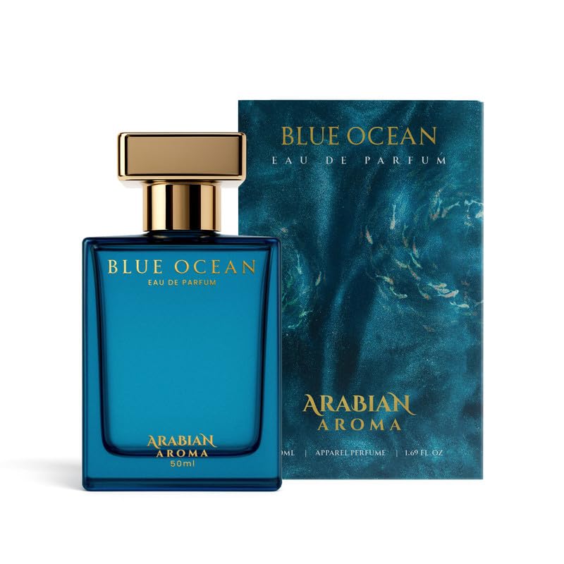 Blue Ocean Eau de Parfum bottle and packaging on a white background