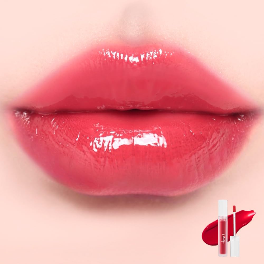 Liphip Glossy Lip Tint (L23 Women’s Era) High Shine Non-Sticky Tint Lip Gloss, Long Lasting Hydrating Lip Stain Gloss Finish, Korean Lip Tint (3g, Rose Red)