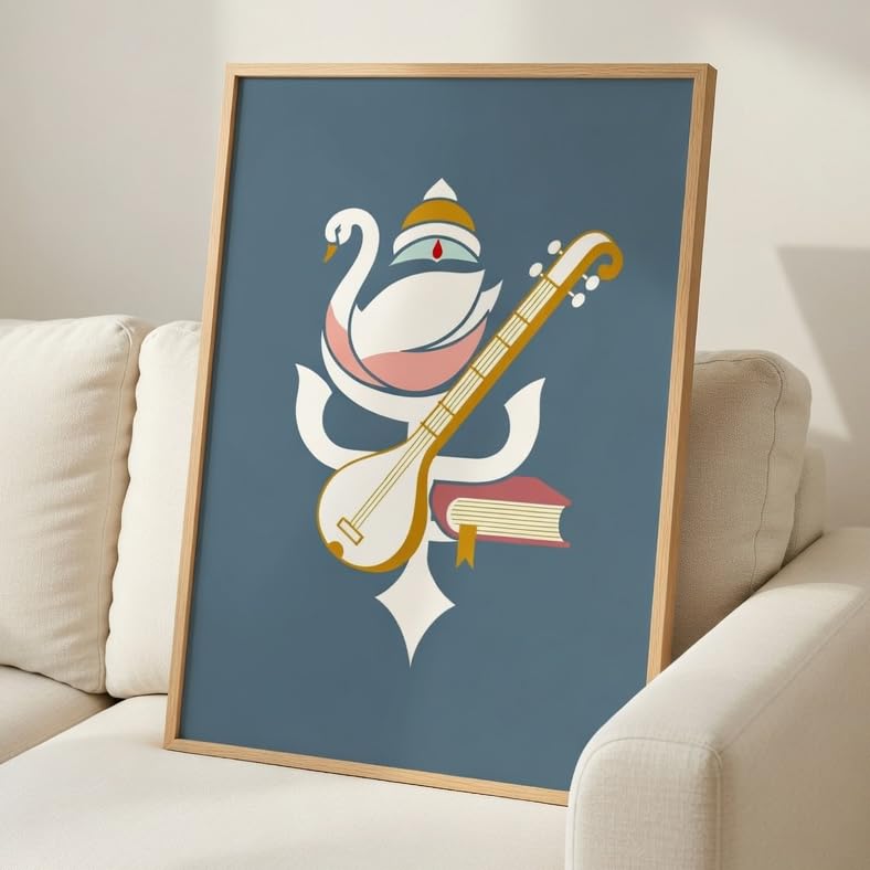 Lord Shree Nath ji Face Wall Painting with Wooden Frame | Spiritual Shree Nath ji HD UV Laminated MDF Wall Art | Hindu God Decorative Painting for Living Room Temple Bedroom Decor