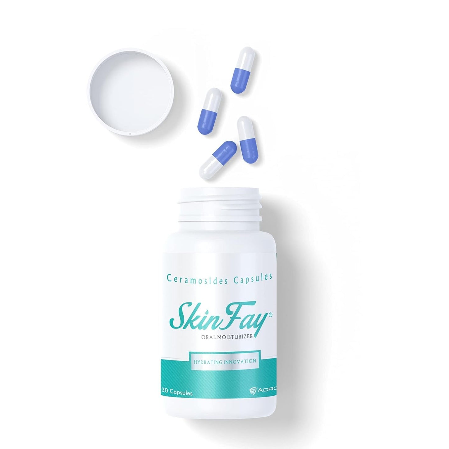 SkinFay Ceramides Capsules bottle with capsules on a white background
