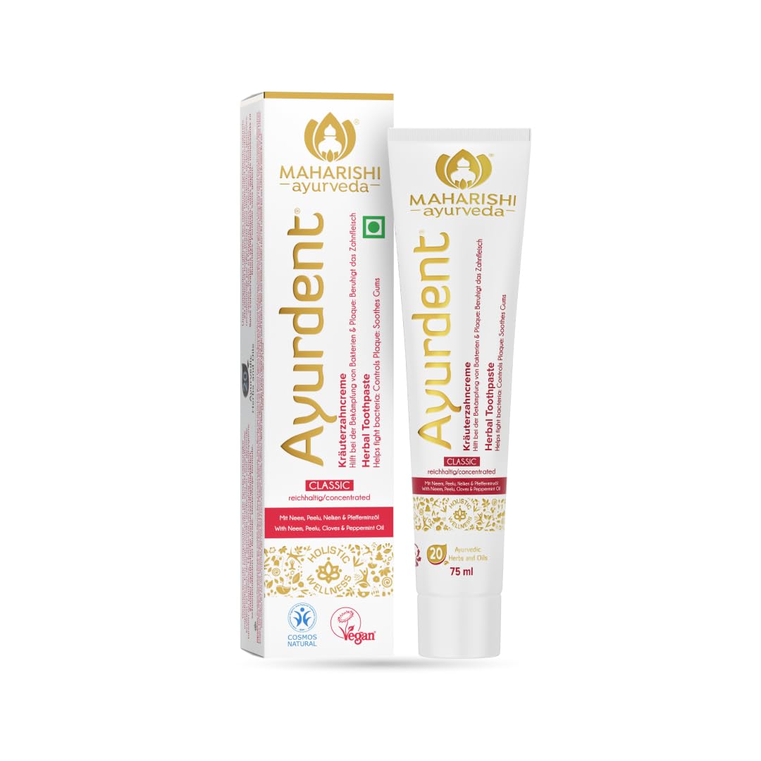 Zephivo Maharishi Ayurveda Ayurdent Toothpaste, Unique Saliva Balancing Formula, for Toothache, Bleeding Gums, Sensitivity, Cavities, Plaque & Bad breath, Non Foaming, No SLS & Fluoride