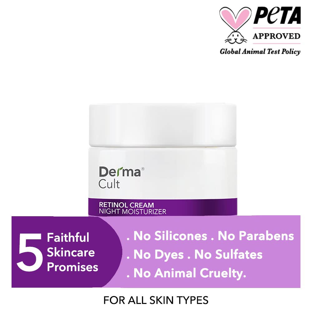 O3+ Derma Cult Retinol Cream Night Moisturizer for Wrinkles Radiance with Adaptogen, 25g