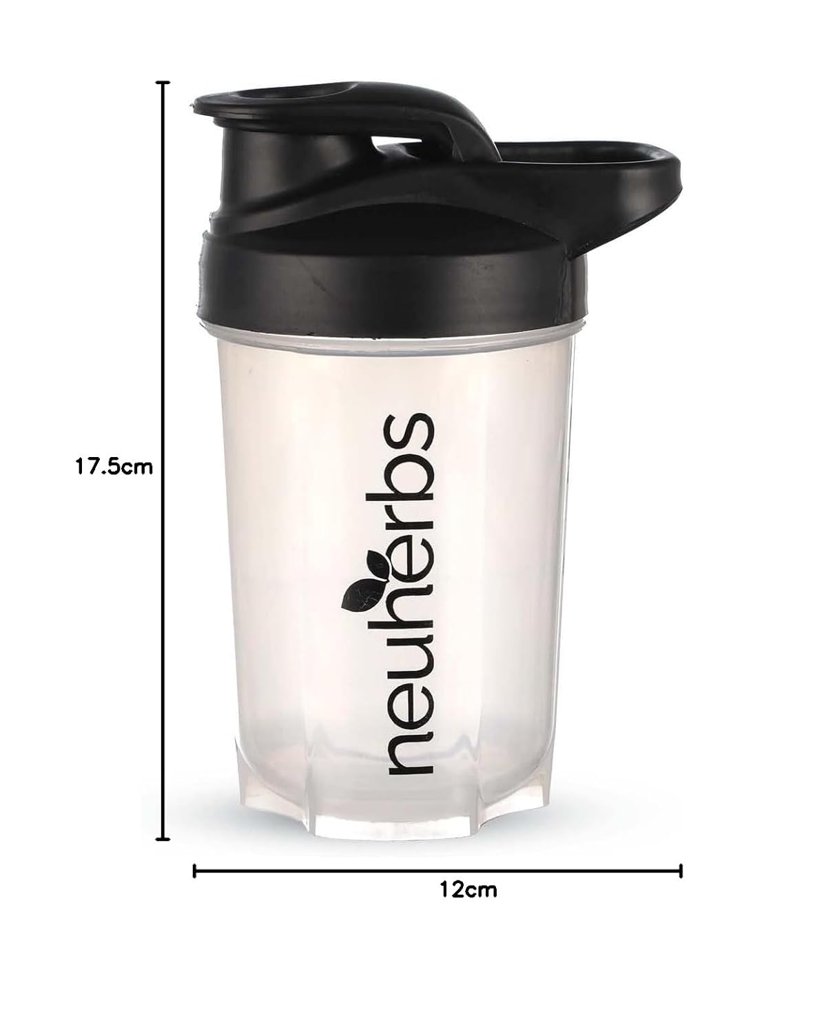 Neuherbs Plastic Gym Protein Shaker Bottle For Protein Shakes With Whisk Ball | Bpa Free| 100% Leak Proof | 400 Ml | Black & White Color, 400 milliliter
