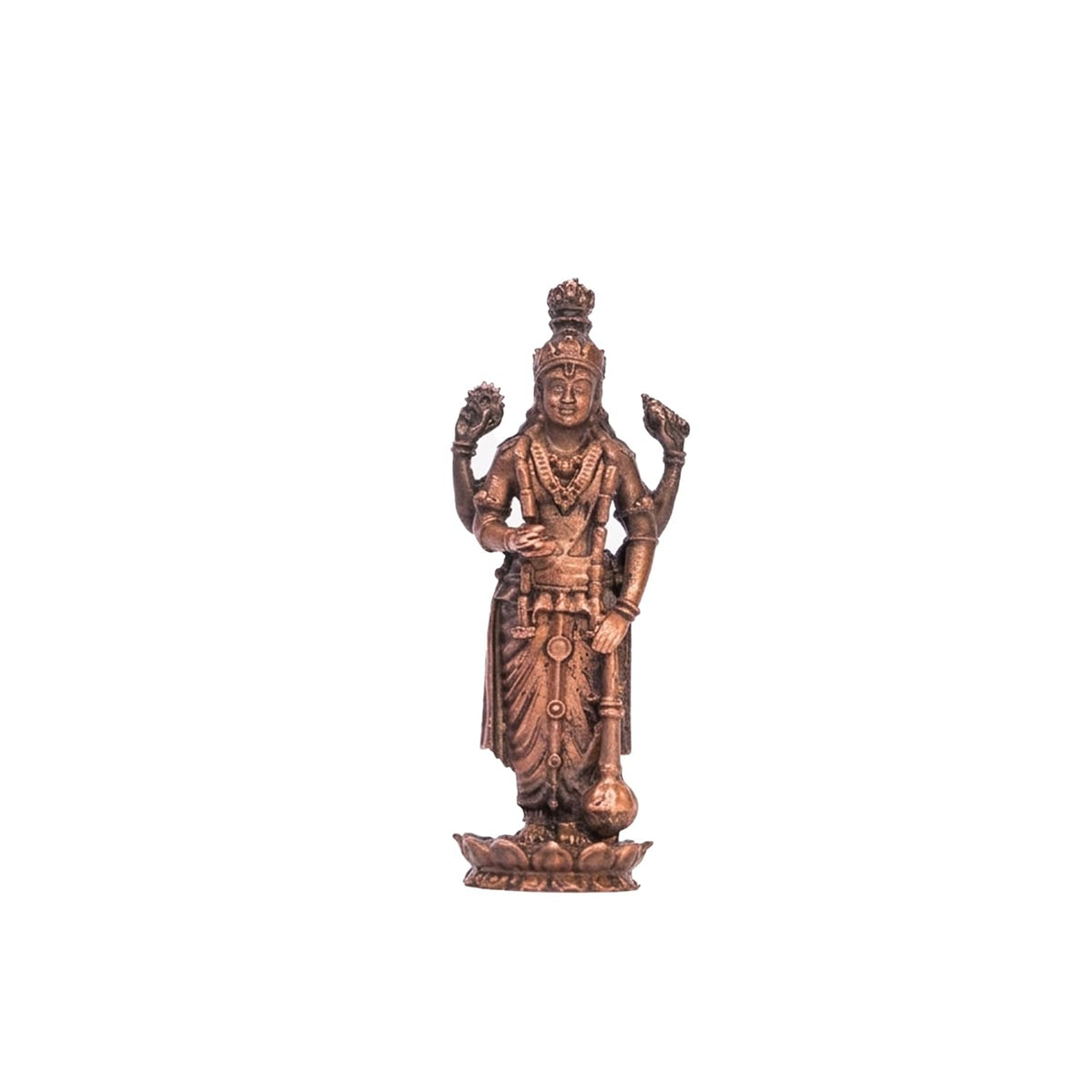 Pure Copper Vishnu Murti | Handcrafted Copper Idol for Pooja Room, Vastu Decor | Traditional & Auspicious Religious Hindu God Showpiece & Gift Item | 52gm (7x2 cm)