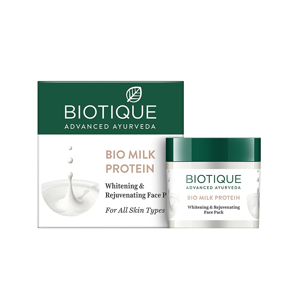 Biotique Milk Protein Instant Glow Brightening Face Pack For All Skin Types, 50gm