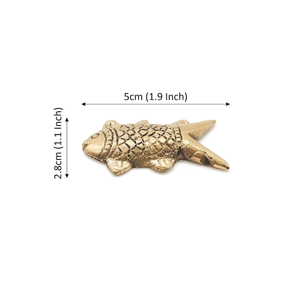 Brass Animal Fish Sculpture Statue Handcrafted Decorative Showpiece Idol for Home, Office Dcor (Length : 5cm Length | Weight : 25gm Approxe)