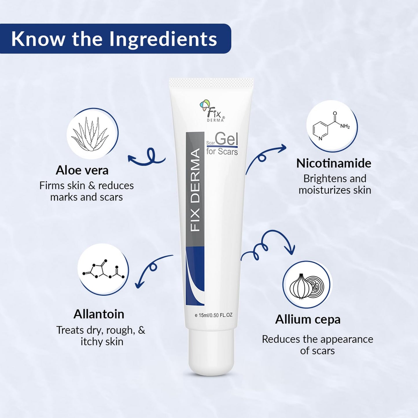 Fixderma Scar gel, Reduces Acne Scars, Surgery Scars, Injury Scars, Burn Scars, Keloid Scars, Scar Diminishing Gel, Scars due to Stretch marks, Suitable for all skin types- 15g