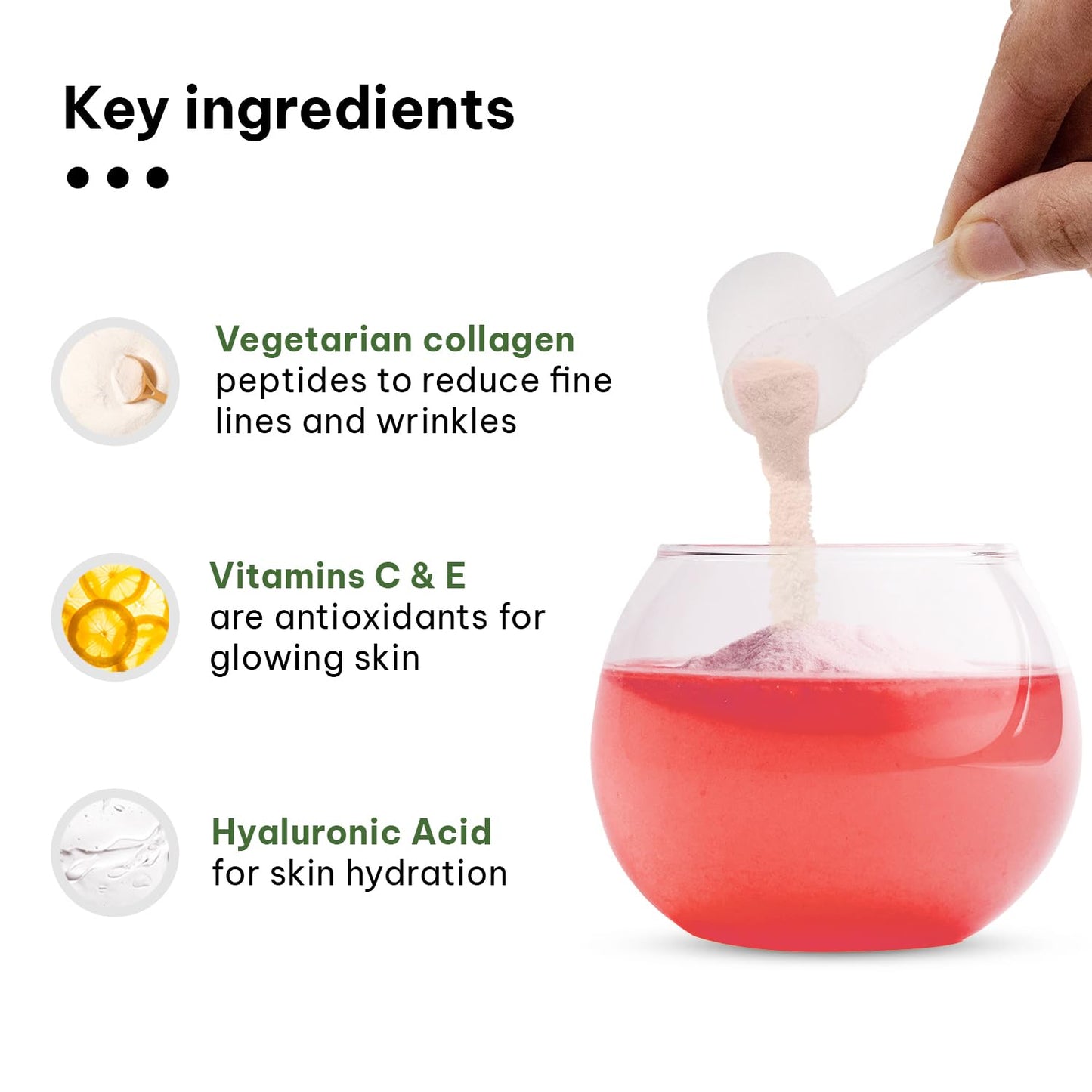 HealthKart hk vitals Veg Collagen Supplement (Mixed Fruit, 200g) | With Biotin, Vitamin C, E, Sodium Hyaluronate | For Healthy Skin, Hair & Nails
