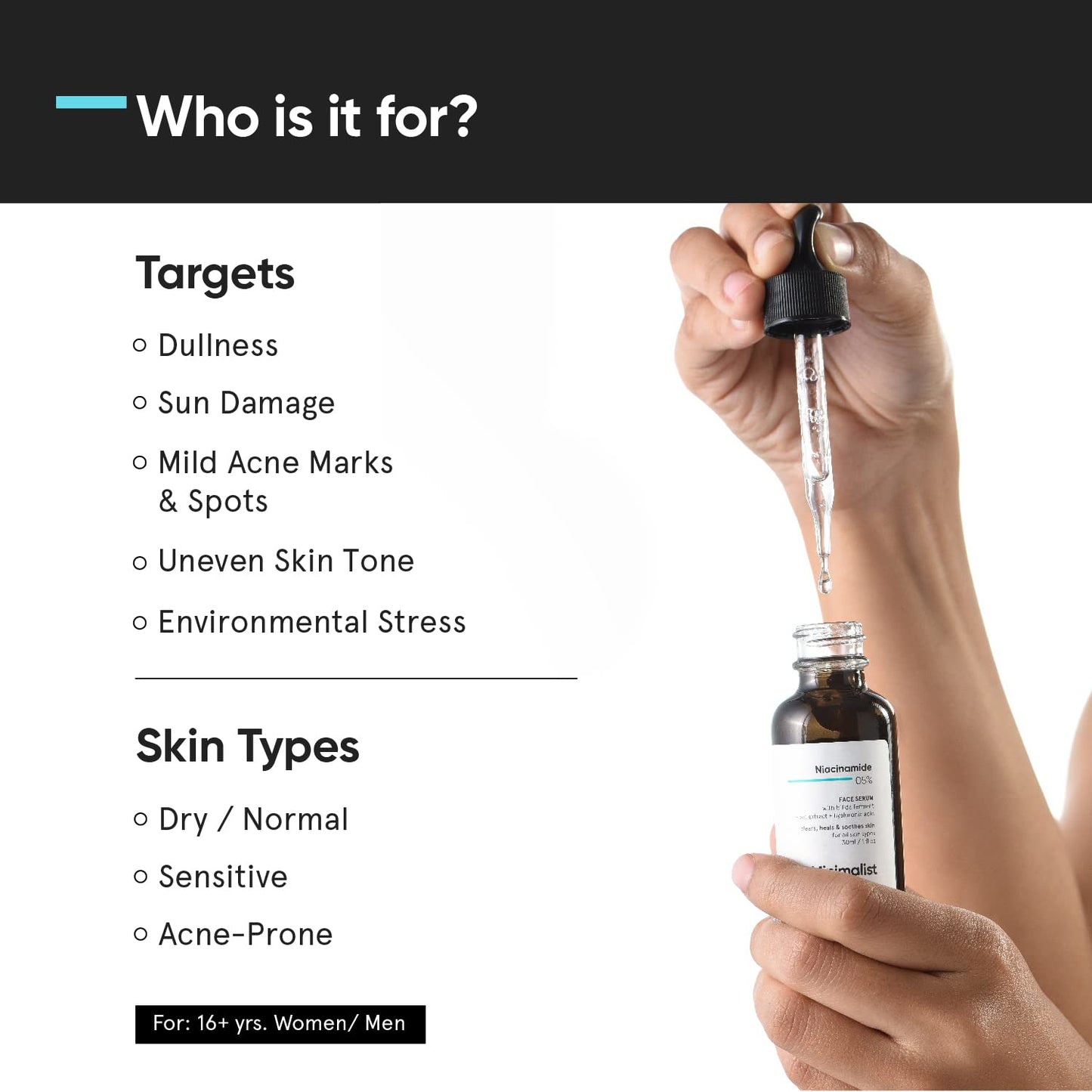Minimalist Niacinamide 5% Face Serum & Marula Oil 5% Moisturizer Combo | Hydrating & Repairing Skincare Gift Set for Clear & Glowing Skin | Premium Gift Kit for Women & Men | For Dry Skin