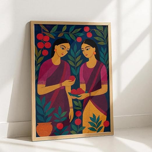 bohemian painting for house, paintings for living room & wall painting for bedroom wall decor - (13x17 Inch boho wall art, Paintings for home decor)