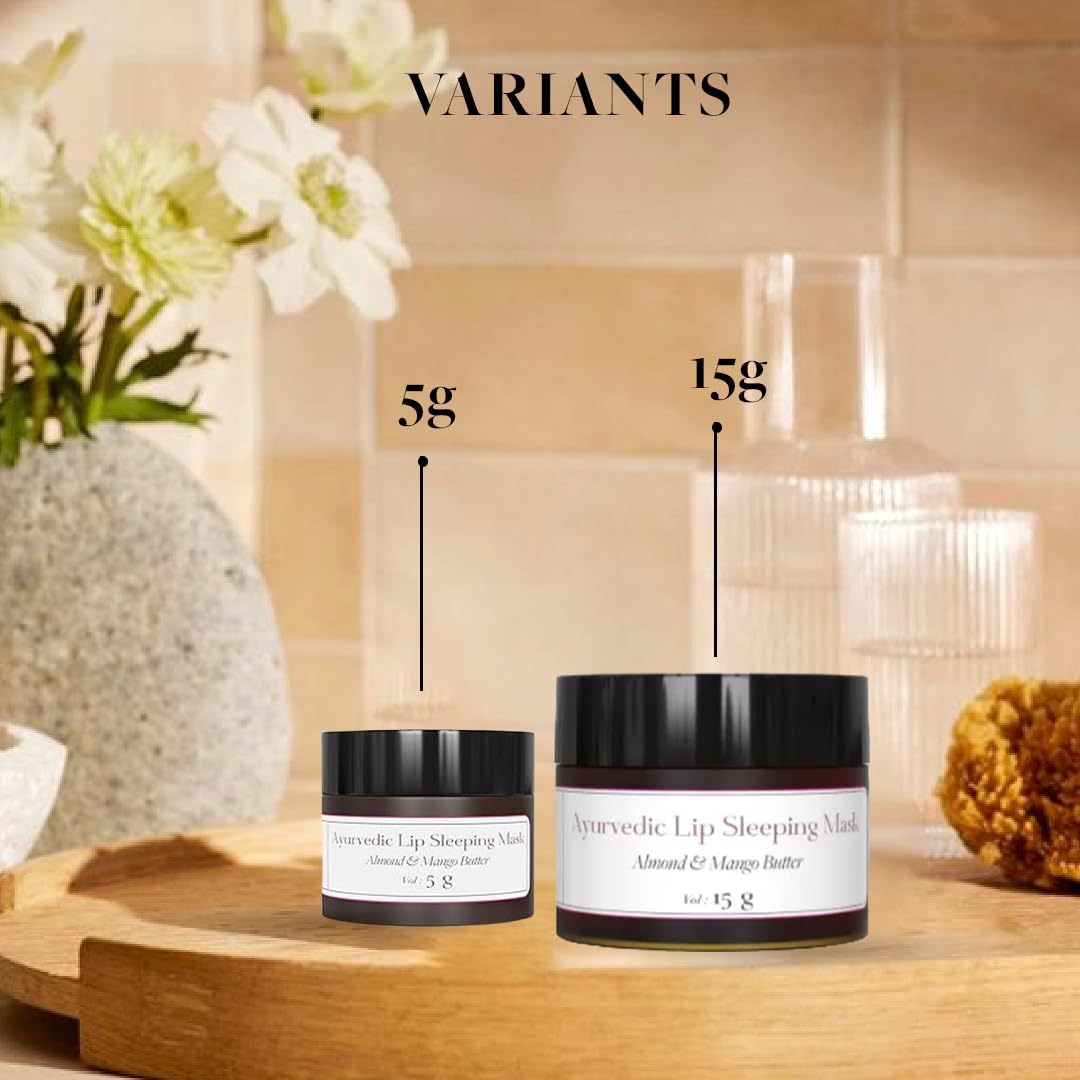 Sadhev Ayurvedic Lip Sleeping Mask with Almond and Mango Butter for Nourish, Hydrate, Reduce Lip Lines, and Restores Moisture Effectively to the Lip Skin