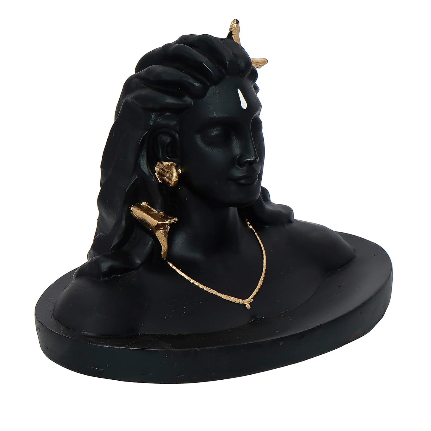 eCraftIndia Black Resin Adiyogi Shiva Statue for Car Dashboard| Adiyogi Statue for Home Decor Pooja Room Office| Mahadev Murti Lord Shiva Idol Gift for Diwali Maha Shivratri Housewarming Birthday