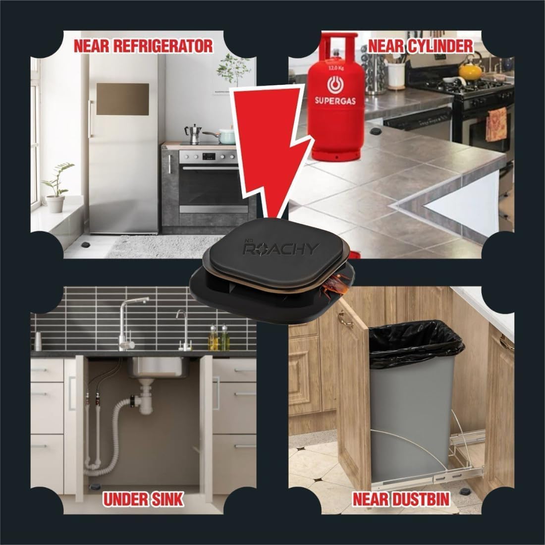 NOROACHY Natural Cockroach Killer | Eco-Friendly Roach Control for Kitchen, Bathroom & Cabinets| Indoor Roach Bait Stations for Home | Anti Roach Gel - Cockroach Killer (6)