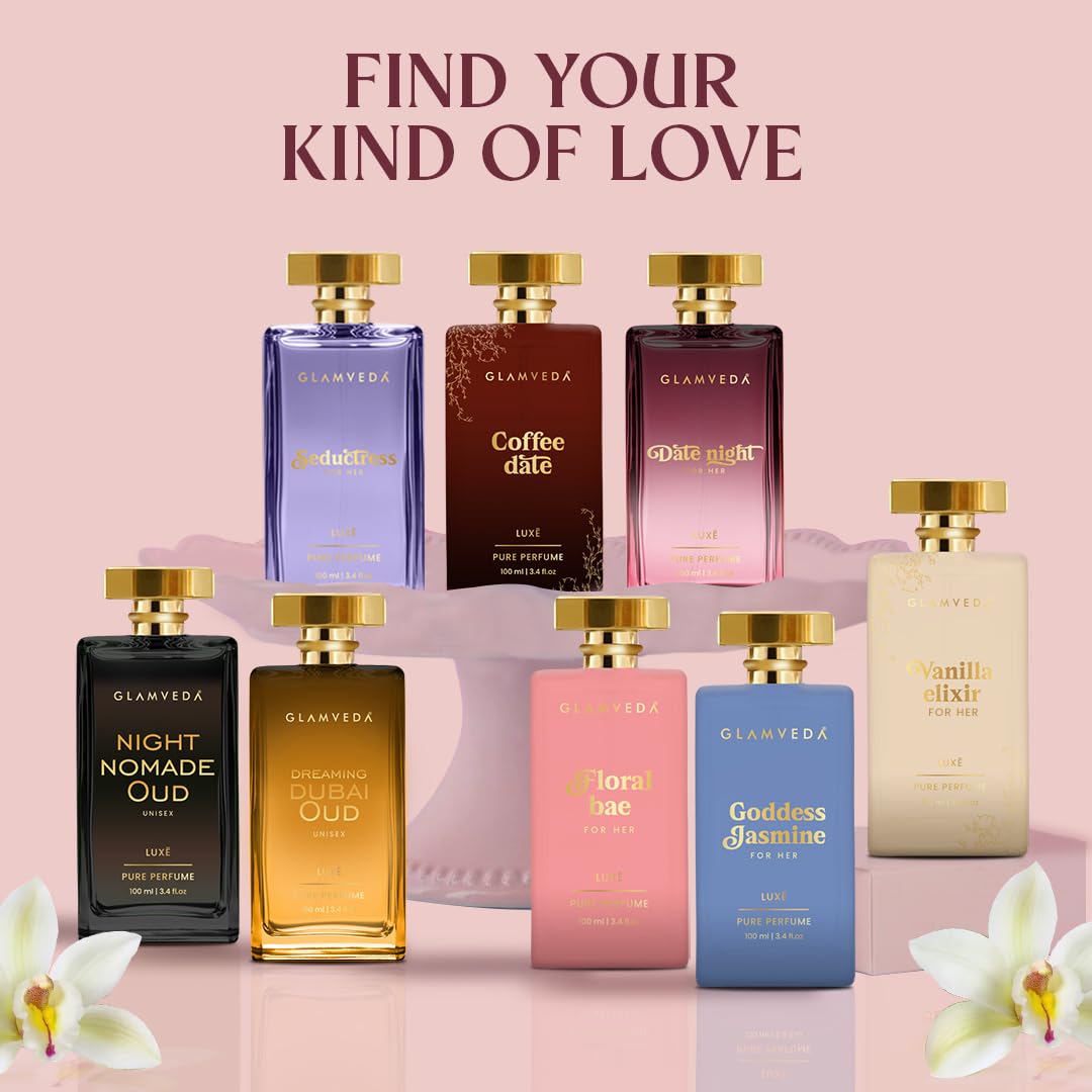 Glamveda Luxury Date Night Long Lasting | Perfume for Woman 100ml | Gifts for Woman | with Blackberry, Pear, Rose, Musk | Floral & Fruity Premium Perfume for Women