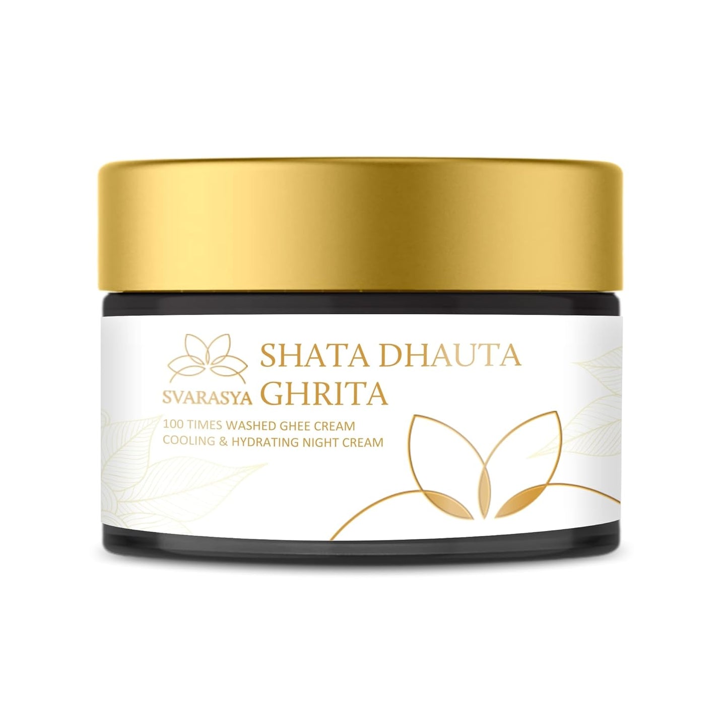 Svarasya Shata Dhauta Ghrita - Natural Desi Ghee Anti Aging Night Cream for Women & Men (100 Times Washed Ghee) | Even Skin Glow, Nourishing & Moisturising Ayurveda Cream - 25 Gms