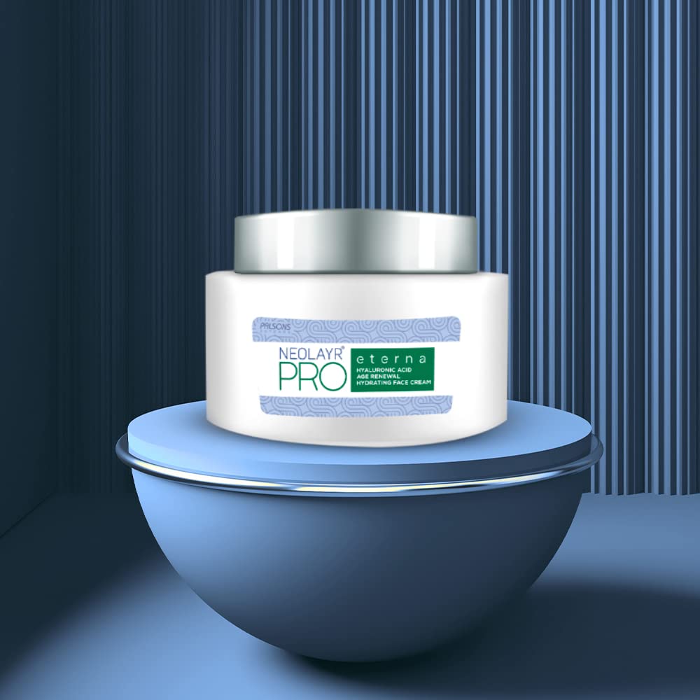 NEOLAYR PRO ETERNA HYALURONIC ACID AGE RENEWAL HYDRATING FACE CREAM | With Hyaluronic Acid, Ceramide Complex | Prevents Premature Signs of Ageing | Lifts & Plumps up the skin | 40 GM