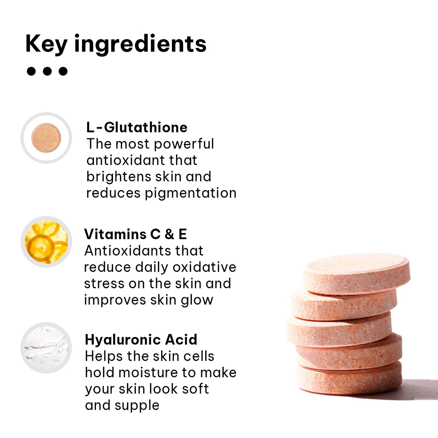 HealthKart hk vitals Glutathione (15 Effervescent Tablets) | L-Glutathione Tablets with Vitamin C & E | For Skin Glow & Hydration
