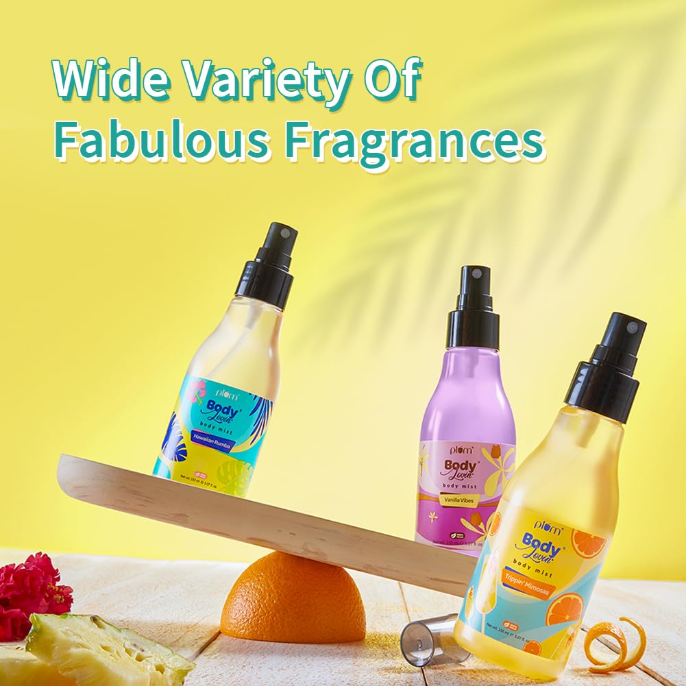 Plum BodyLovin Hawaiian Rumba Body Mist for Women | Refreshing Long Lasting Tropical Fragrance | Perfume Body Spray for Women | Vegan & Paraben Free | Travel Friendly Beachy Fresh Scent | 100ml
