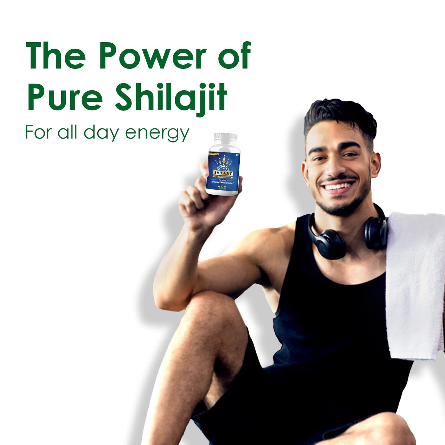Max Ayurveda Royal Shilajit Capsule | 30 Capsules | Pure Himalayan Shilajeet Extract | Supports Immunity, Strength, Stamina, and Energy Levels | Premium Ayurvedic Supplement for Men