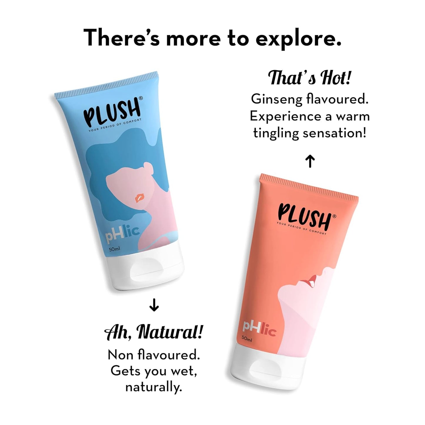 Plush pHlic Aloe Infused Personal Lubricant For Men & Women- Strawberry, 50ml | Skin Friendly pH Balanced Lube Helps Prevents Dryness | Easy To Wash Off & Convenient For Use