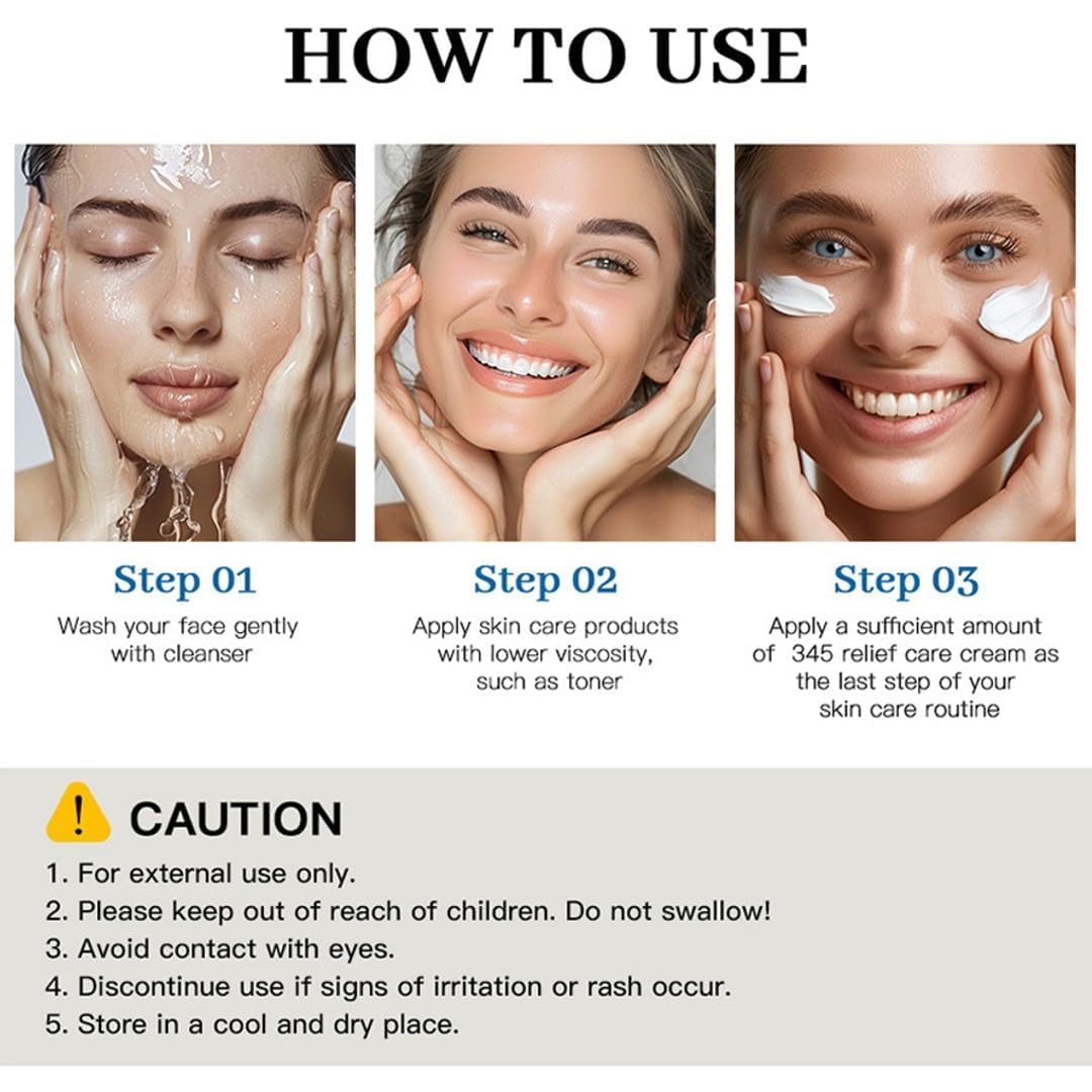Dr.Altheas 345 Relief Cream, Daily Skin Care Face Moisturizer Korean Intensive Repair & Soothing Acne, Oily, Sensitive Skin Cream with Niacinamide, Panthenol for All Skin Types, 50ml