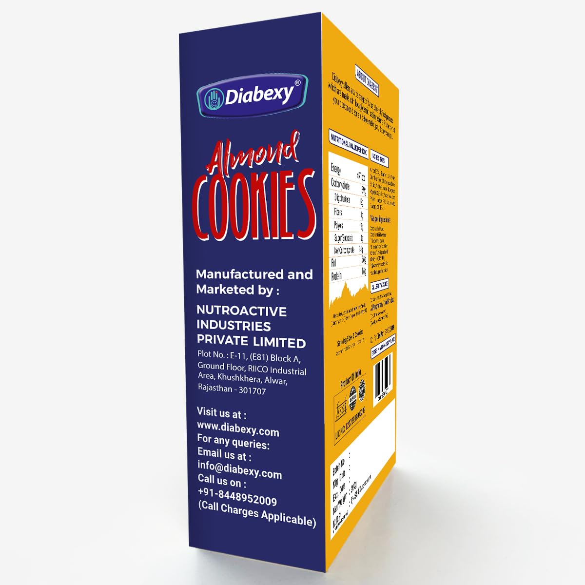 Diabexy Almond Cookies for Sugar Control | Diabetic Sugar Free Cookies| No Maida | High Protein Biscuits | Healthy Sugar free Snacks for Diabetics- 200g
