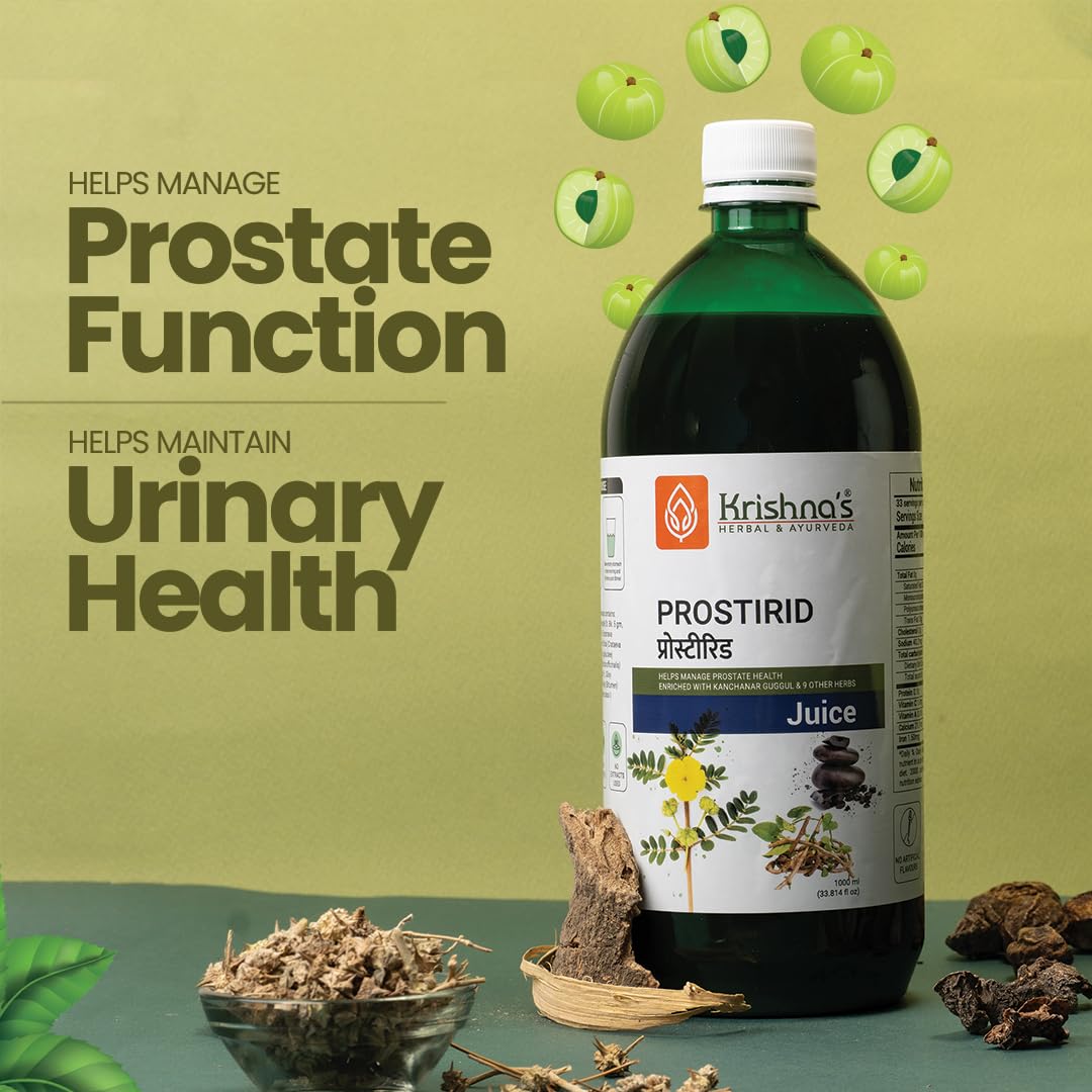 KRISHNA'S HERBAL & AYURVEDA Prostirid Juice, Enriched With 9 Other Herbs, No Artificial Colors or Flavors, 1000 Ml - (Pack of 1)