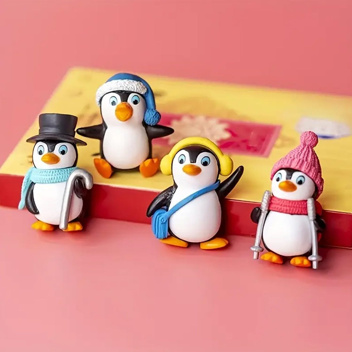 Nostrae Penguin Miniature Toys & Cute Miniatures Decorative Items | Small Figurines for Home Decor | Desk Decoration Miniature Things, Gifts & Mini Showpieces Desk Decor (Set of 4)