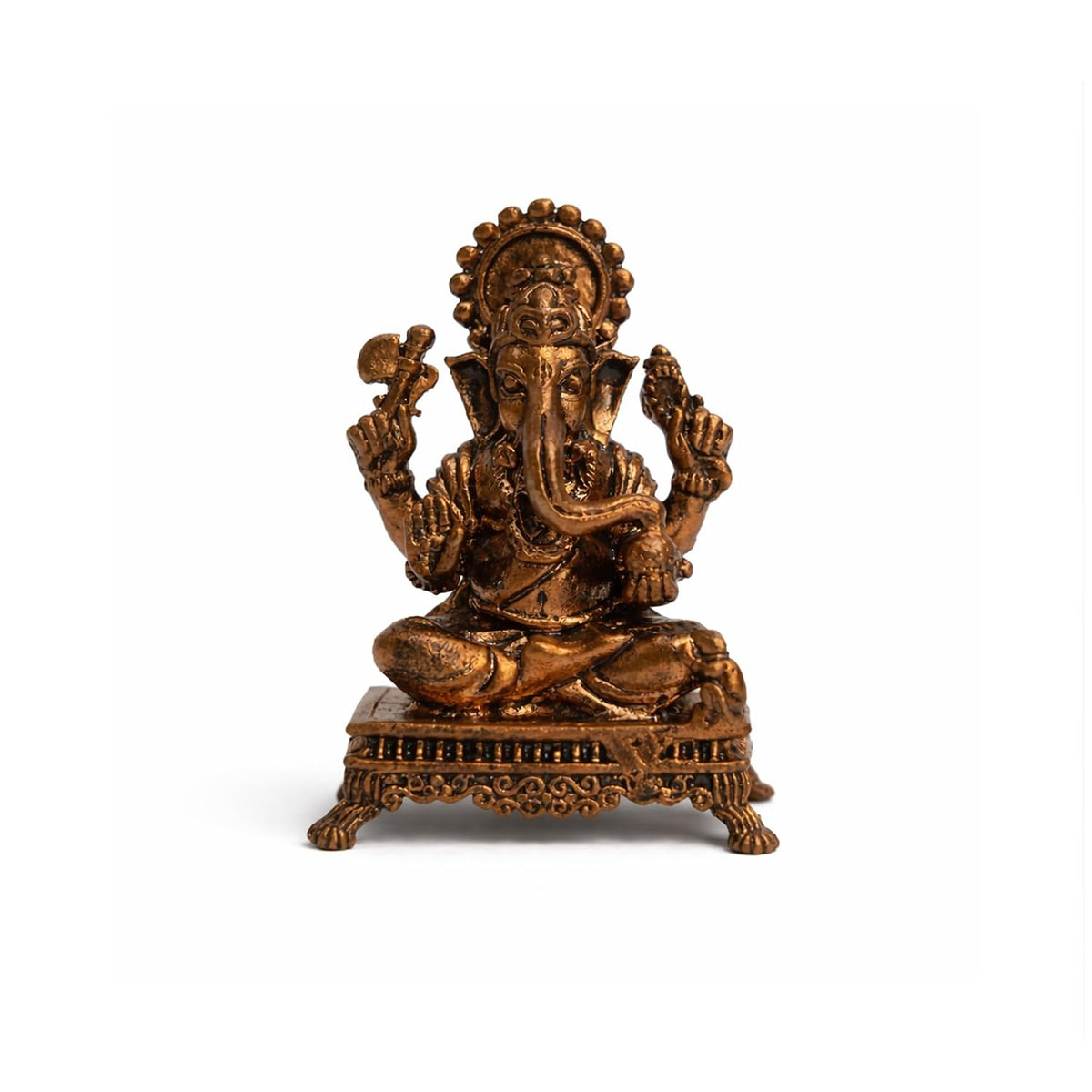 Pure Copper Ganeshji (Ganesha) Murti | Handcrafted Copper Idol for Pooja Room, Vastu Decor | Traditional & Auspicious Religious Hindu God Showpiece & Gift Item | 100gm (6x4 cm)