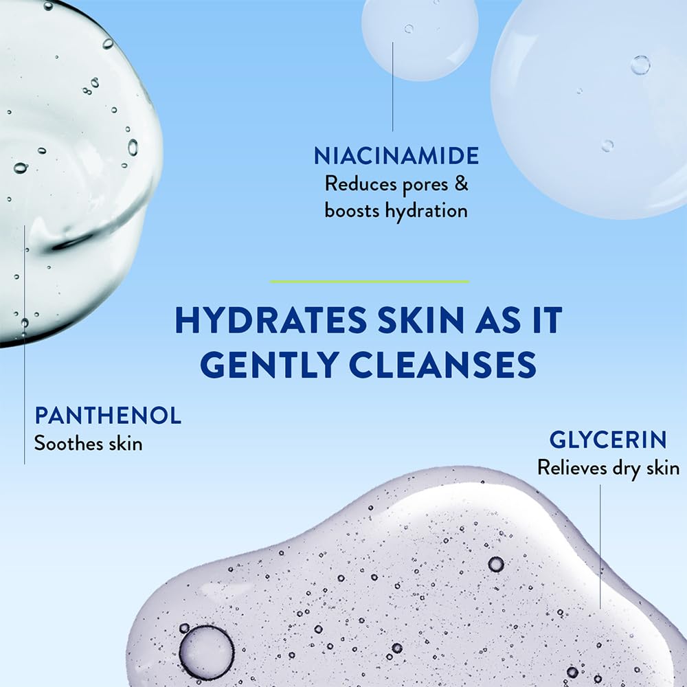 Cetaphil Paraben, Sulphate-Free Gentle Skin Hydrating Face Wash Cleanser with Niacinamide, Vitamin B5 for Dry to Normal, Sensitive Skin - 250 ml