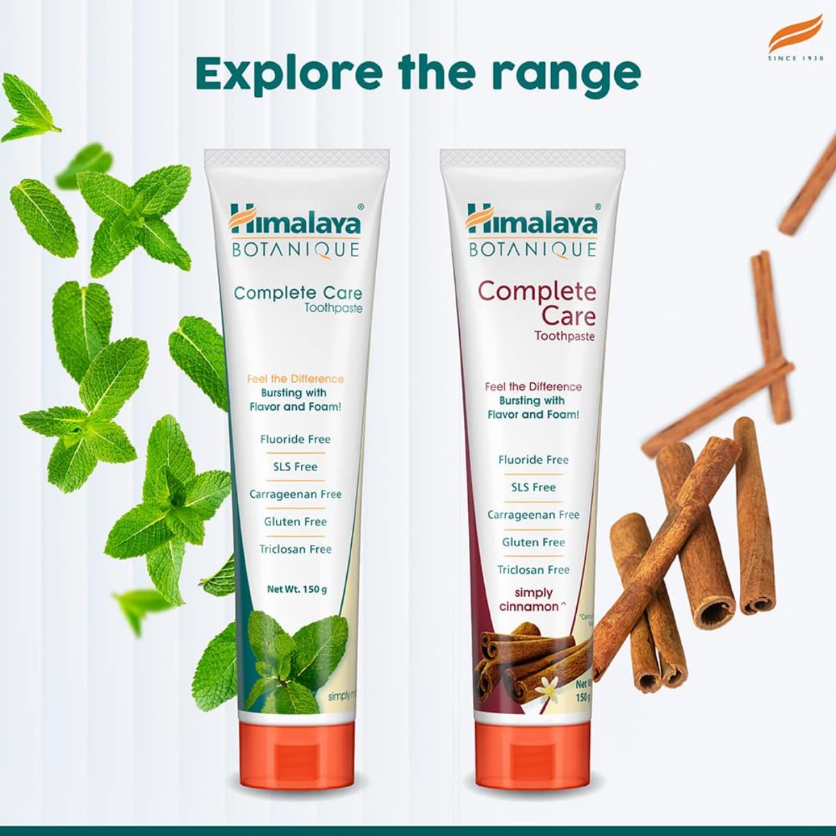 Himalaya Botanique Complete Care Toothpaste 150g, Mint | Protects teeth from Germs & Plaque, Freshens Breath | Fluoride & SLS Free | Clean & Herbal Formulation