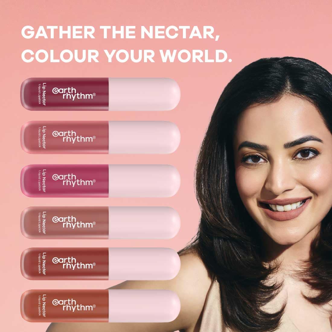 Earth Rhythm Lip Nectar Matte Liquid Lipstick, Weightless, Never Drying, No Mineral Oil 5g - Cherry