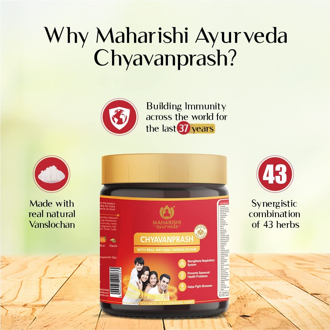Zephivo Maharishi Ayurveda Authentic Chyavanprash | Immunity Booster For All Seasons Chyawanprash | With Pure Vanshlochan | For Strength & Stamina (500gm)