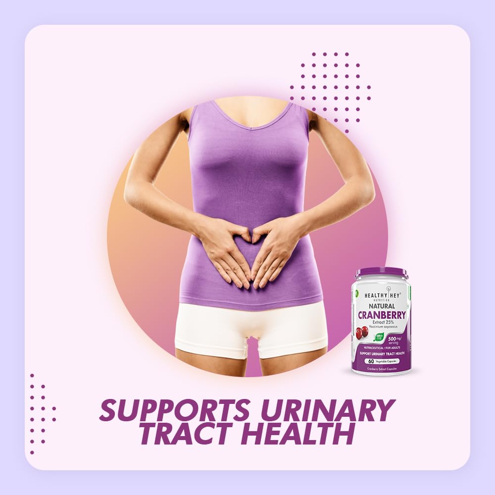 Zephivo HealthyHey Nutrition Cranberry Extract - Urinary Tract Health - 60 Veg Capsules