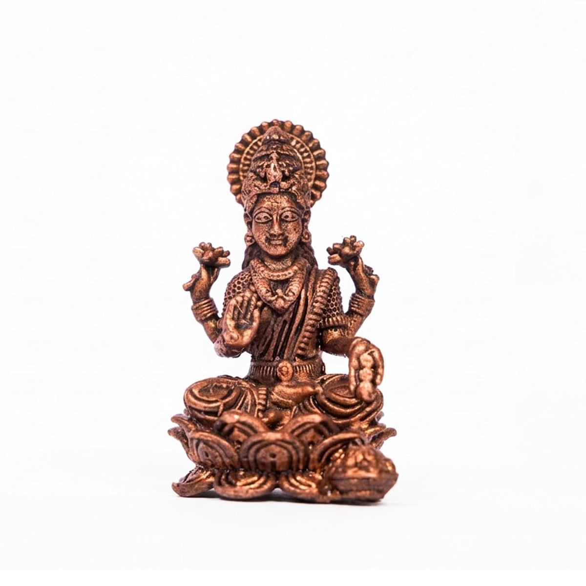 Pure Copper Lakshmi (Laxmi) MATA Murti | Handcrafted Copper Idol for Pooja Room, Vastu Decor | Traditional & Auspicious Religious Hindu God Showpiece & Gift Item | 60gm (5x3 cm)