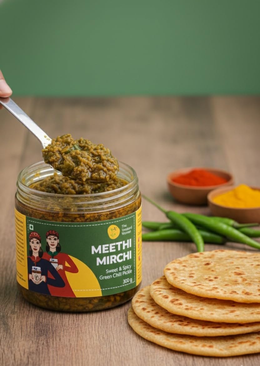 The Mustard Women Meethi Mirch 300 g | Indian Himachali Sweet Chilli Pickle | Homemade Style Recipe with Authentic Spices | Mildly Spicy & Sweet Taste