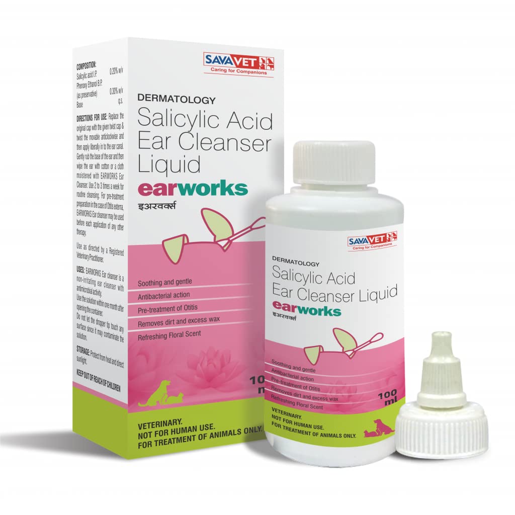 Savavet Earworks Ear Cleanser Liquid for Cats&Dogs(100 Ml)