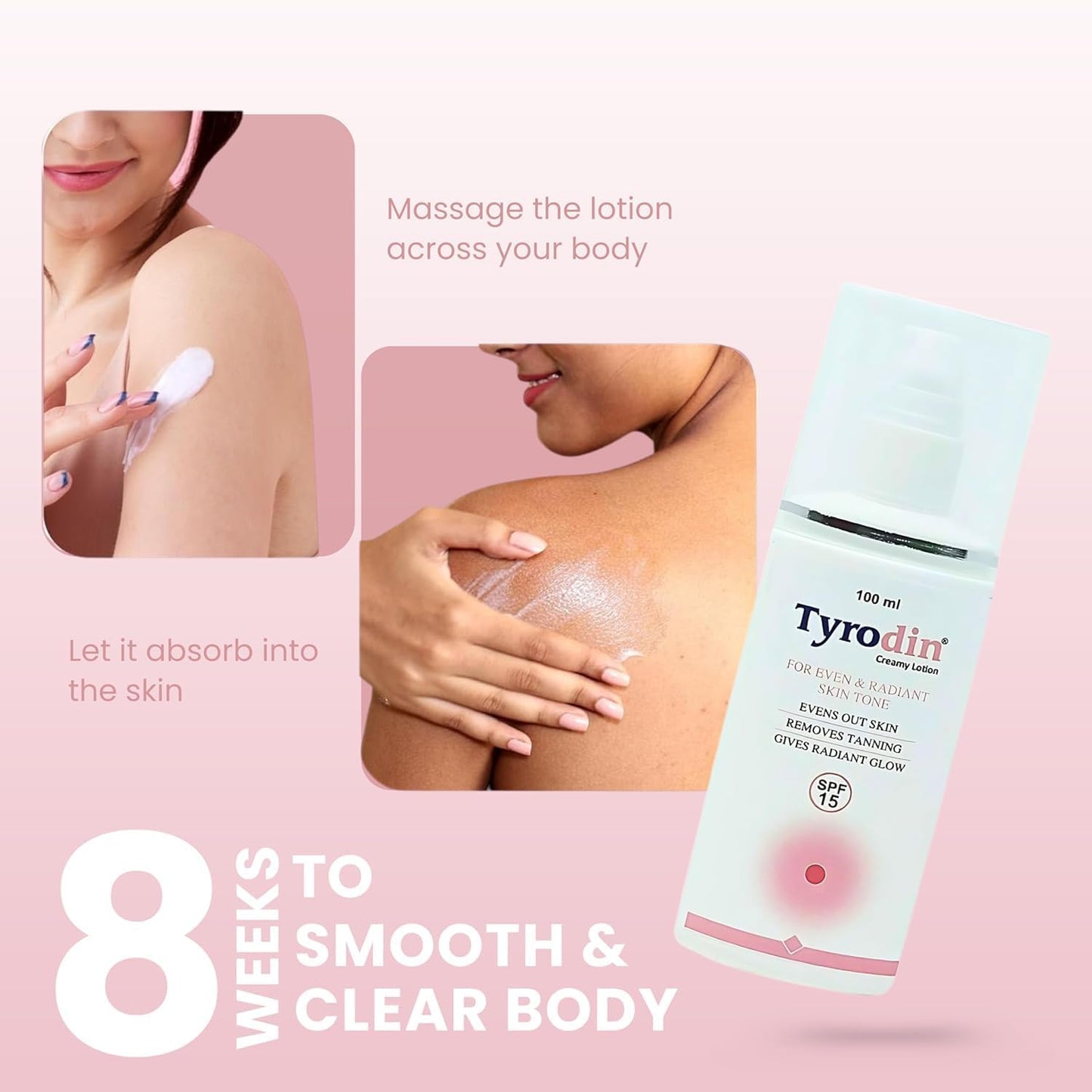 Tyrodin Creamy Lotion 100ml | Lightweight Daily Moisturizing Lotion with SPF 15 | Smooth & Fresh Skin Appearance