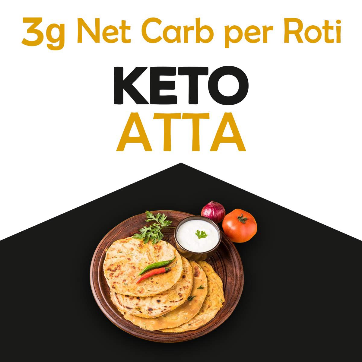NutroActive Keto Atta Net Carb (3g Net Carb Per Roti) Extremely Low Carb Flour - 1kg