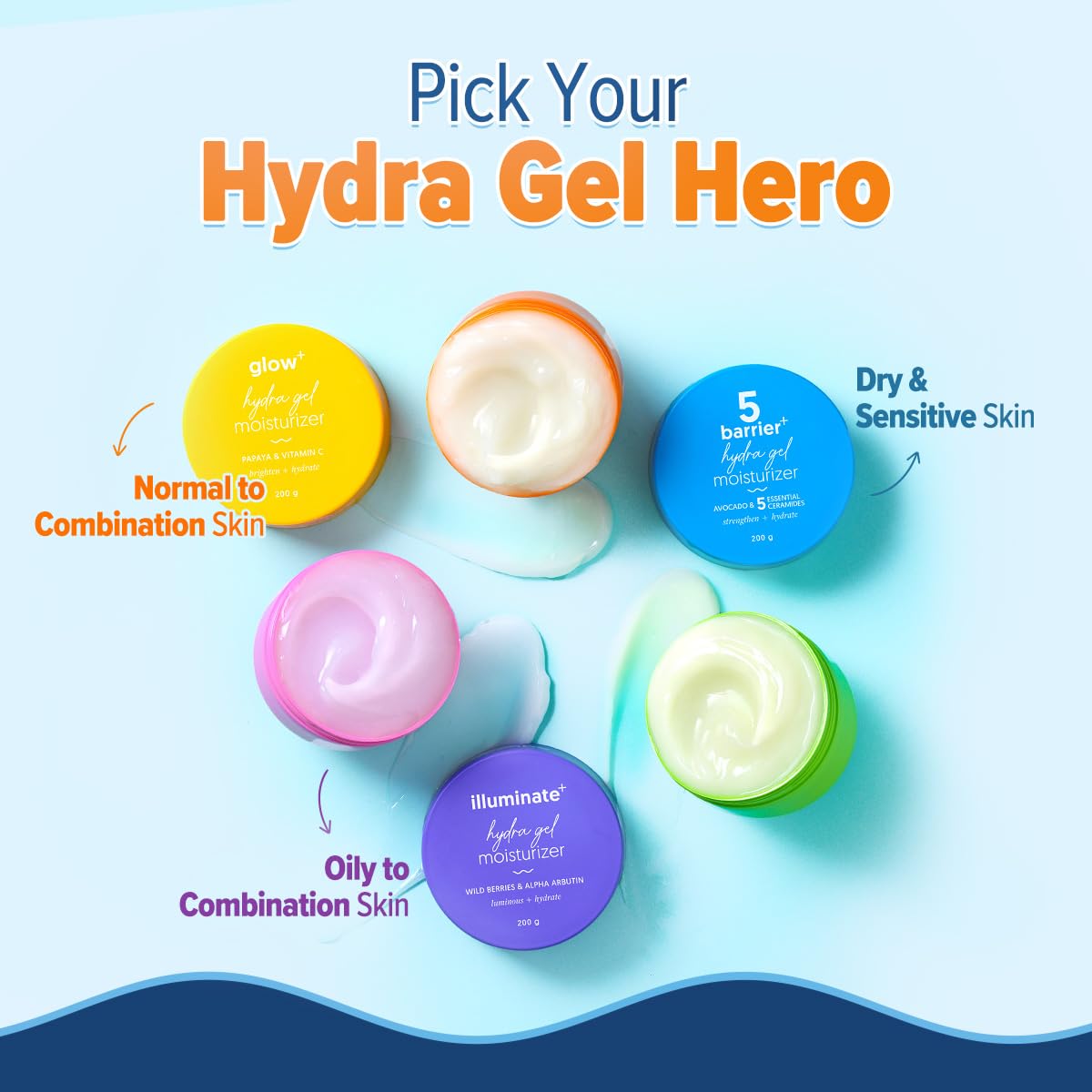 Aqualogica Glow+ Hydra Gel Moisturizer with Vitamin C & Papaya | 24-Hour Intense Hydration | Weightless Water-Like Gel Texture | Non Sticky & Quick Absorbing for Glowing Skin | 200 g